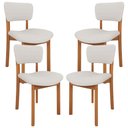 Ver imagem 1 de Kit 04 Cadeiras para Sala de Jantar Cozinha Living Estofada Dara L02 Bouclê Cru - Lyam Decor