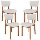 Ver imagem 1 de Kit 04 Cadeiras para Sala de Jantar Cozinha Living Estofada Dara L02 Bouclê Cru - Lyam Decor