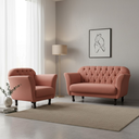 Ver imagem 2 de Kit Namoradeira + 1 Poltrona Decorativa Dália Bouclé Terracota