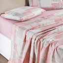 Ver imagem 1 de Jogo Cama Lençol Maris Casal Padrão Percalle 200 Fios Estampado 4 Peças Quadri Rosê