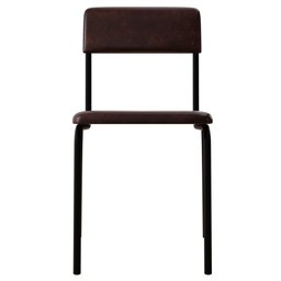 Kit 08 Cadeiras Estofada para Sala de Jantar Sense Preto C01 Courino Café - Lyam Decor - 3 Kit 08 Cadeiras Estofada para Sala de Jantar Sense Preto C01 Courino Café - Lyam Decor - 3