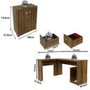 Ver imagem 4 de Conjunto Office Mesa de Canto com Armário 2 Portas 2 Gavetas Nogal