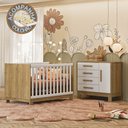 Ver imagem 1 de Quarto de Bebê com Cômoda 4355 e Berço 4315 Freijó Branco Acetinado + Colchão Gazin Patoti Móveis