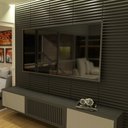 Ver imagem 3 de Kit com 10 Placas Ripada 3D Revestimento de Parede Preto 50x50cm