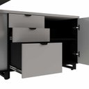 Ver imagem 7 de Escrivaninha Mesa Escritório Diretor em L 2,00 com Caixa de Tomadas e Armário Lateral 3 Gavetas 200C