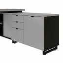 Ver imagem 4 de Escrivaninha Mesa Escritório Diretor em L 2,00 com Caixa de Tomadas e Armário Lateral 3 Gavetas 200C