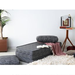 Puff Luxo com Travesseiro Casal Fibras Siliconadas Antialérgico Multiuso Estampado Bf Colchões - 2