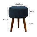 Ver imagem 4 de Puff Banqueta Decorativo Pés Madeira Azul Marinho