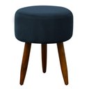 Ver imagem 2 de Puff Banqueta Decorativo Pés Madeira Azul Marinho