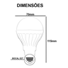 Kit 10 Lâmpada Led 13w Bulbo Soquete E27 Bivolt 6500k Branco Frio - 2
