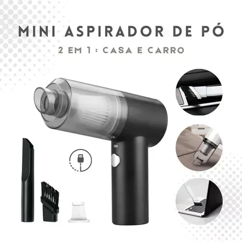 Mini Aspirador Portátil Usb Recarregável para Carro e Casa - 6