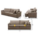 Ver imagem 2 de Sofá Cama Retrátil e Reclinável 2,10m com Molas Karen Veludo Cappuccino Adonai Estofados