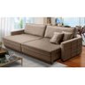 Sofá Cama Retrátil e Reclinável 2,10m com Molas Karen Veludo Cappuccino Adonai Estofados - 1