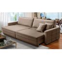 Ver imagem 1 de Sofá Cama Retrátil e Reclinável 2,10m com Molas Karen Veludo Cappuccino Adonai Estofados