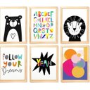 Ver imagem 1 de Quadro Infantil 6 un A4 vidro e pendurador