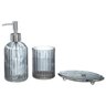 Conjunto Banheiro Lavabo Vidro Sabonete Líquido Porta Escova Pgb Conjunto Lavabo 3 Peças Fumê - 1