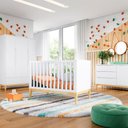 Ver imagem 1 de Quarto Bebê Retrô Amor Perfeito Berço Cômoda E Guarda-roupa