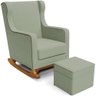Poltrona de Amamentação com Balanço e Puff Mavie L02 Bouclê Oliva - Lyam Decor - 1