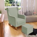 Ver imagem 2 de Poltrona de Amamentação com Balanço e Puff Mavie L02 Bouclê Oliva - Lyam Decor