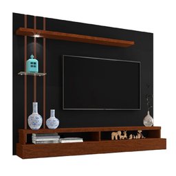 Painel de Tv Decorativo Para Sala Preto/Canela - 1