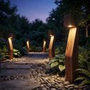 Ver imagem 1 de Kit 6 Postes Balizadores LED Madeira 10x10x70 Marrom