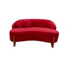 Ver imagem 3 de Namoradeira Sofá Feijão Moscou 130cm Orgânica Veludo Vermelho