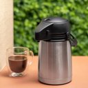 Ver imagem 3 de Garrafa Térmica de 1l Inox com Tampa de Pressão e Alça para Café Água Chá Uz