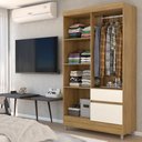Ver imagem 2 de Guarda-roupa Solteiro Londres 4 Portas 2 Gavetas - Panorama Móveis