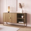 Ver imagem 4 de Aparador Buffet para Sala de Jantar 2 Portas Industrial 135cm Alek A03 Hanover Dourado - Lyam Decor