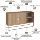 Ver imagem 5 de Aparador Buffet para Sala de Jantar 2 Portas Industrial 135cm Alek A03 Hanover Dourado - Lyam Decor