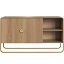 Ver imagem 7 de Aparador Buffet para Sala de Jantar 2 Portas Industrial 135cm Alek A03 Hanover Dourado - Lyam Decor