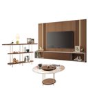 Ver imagem 1 de Home Suspenso Empire Castanho Off White e Aparador Infinity e Mesa de Centro Sky com Tampo de Vidro