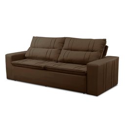 Sofá Retrátil e Reclinável 3 lugares com Molas 1,80m Ester Suede Marrom Adonai Estofados - 5