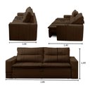 Ver imagem 3 de Sofá Retrátil e Reclinável 3 lugares com Molas 1,80m Ester Suede Marrom Adonai Estofados