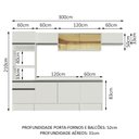 Ver imagem 4 de Armário de Cozinha Completa 300cm Branco Diamante Madesa 02