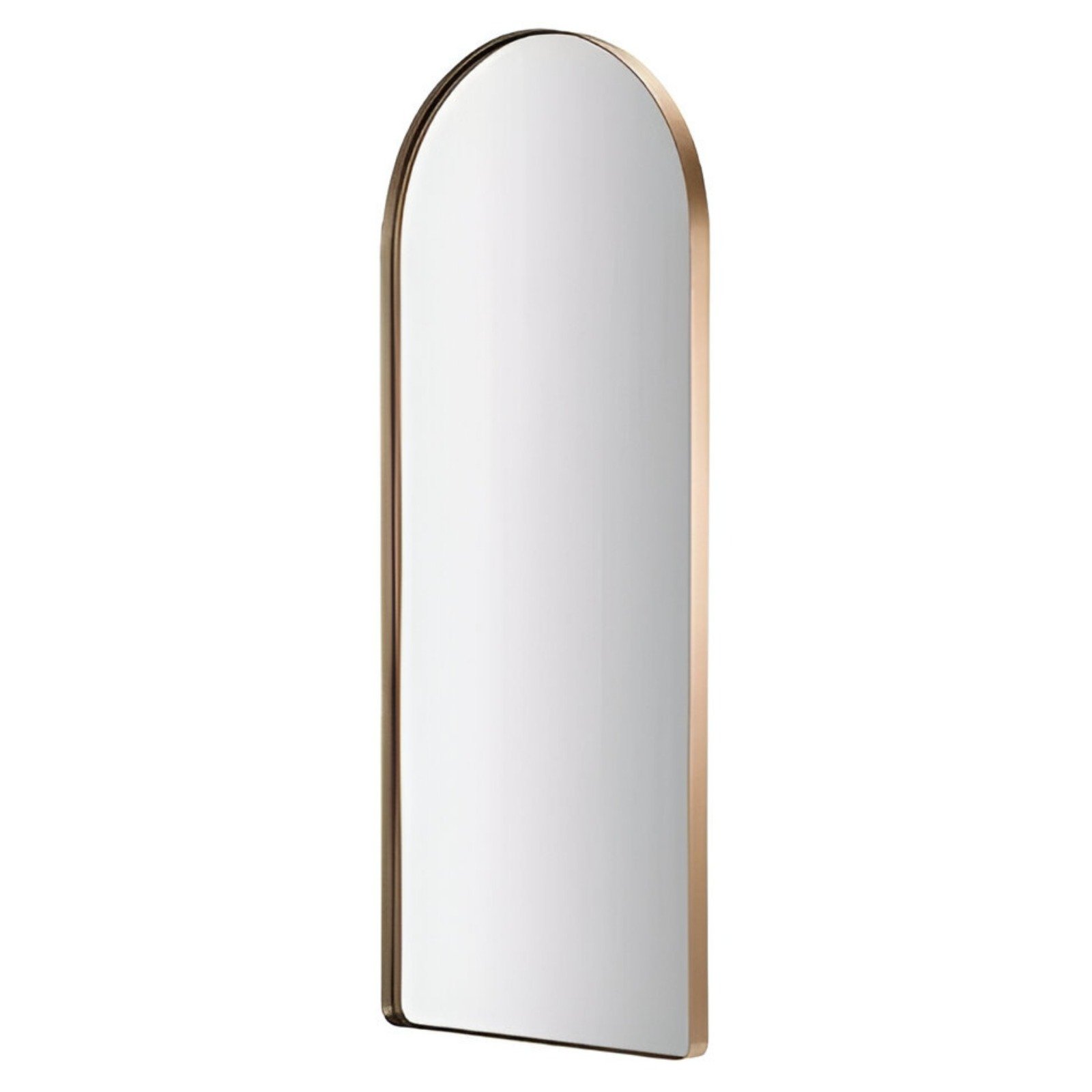 Espelho Grande Corpo Inteiro Oval Base Reta com Moldura em Metal Industrial 150 X 40 Cm Dourado - 4