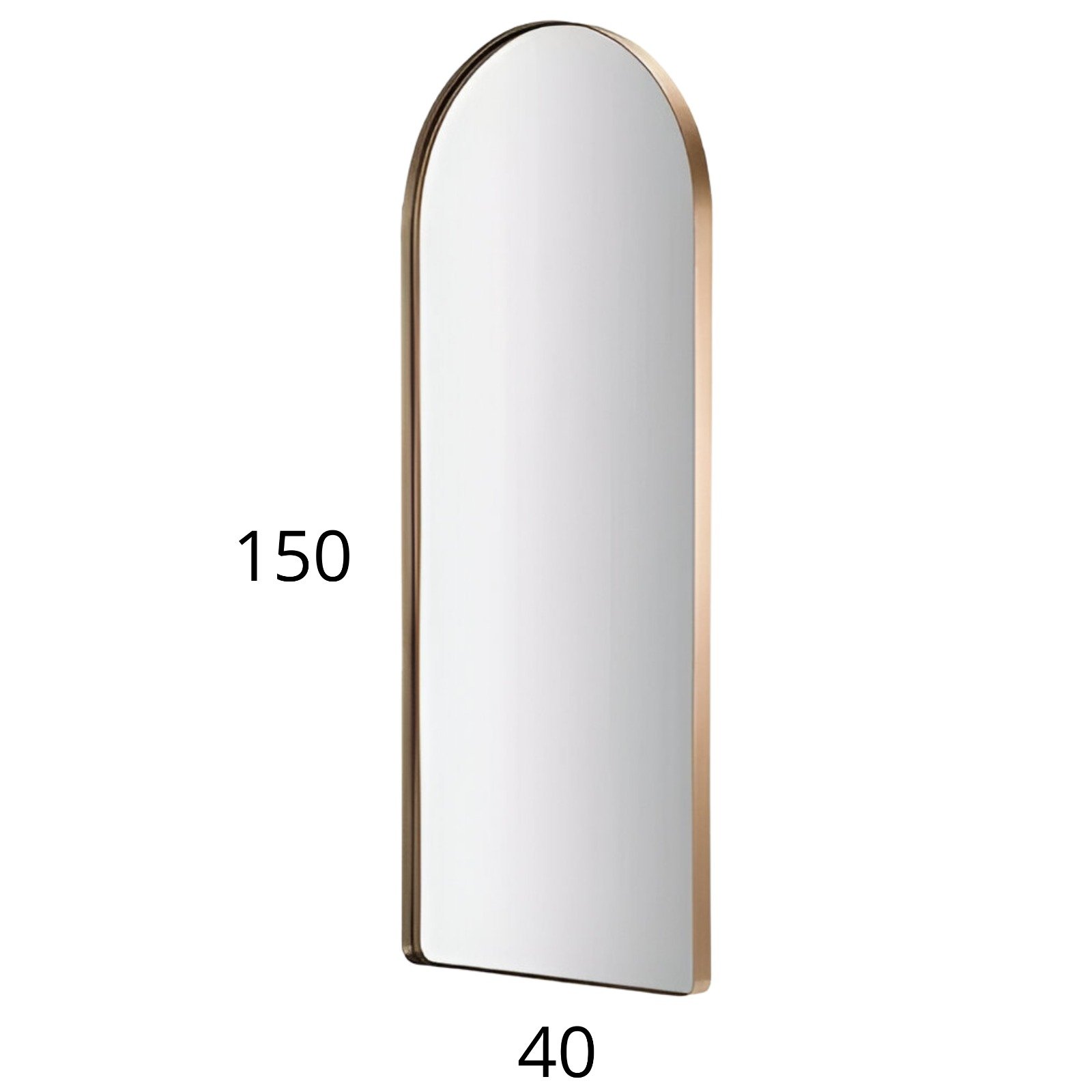 Espelho Grande Corpo Inteiro Oval Base Reta com Moldura em Metal Industrial 150 X 40 Cm Dourado - 3