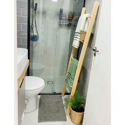 Escada Decorativa de Madeira Pinus Toalheiro Revisteiro Treliça e Mantas - 155 X 45 Cm - 3