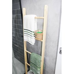 Escada Decorativa de Madeira Pinus Toalheiro Revisteiro Treliça e Mantas - 155 X 45 Cm - 2