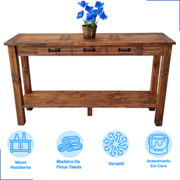 Buffet Aparador Retro Sala de Estar 150 Cm Jantar Cozinha Luxo Balcão Madeira Multiuso Organizador - 3