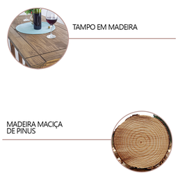 Buffet Aparador Retro Sala de Estar 150 Cm Jantar Cozinha Luxo Balcão Madeira Multiuso Organizador - 4