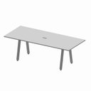 Ver imagem 2 de Mesa Reunião 8 Lugares 230cm Central Tomada Escritório Industrial Executive Cinza