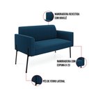 Ver imagem 3 de Sofá 2 Lugares Namoradeira Pé Ferro Preto Marisa Bouclê Azul D03 - D’Rossi