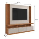 Ver imagem 3 de Estante Home Bilbao para Tv até 70 Polegadas 3 Portas Prateleiras Vidro e Rodízio Jequitibá/off Whit