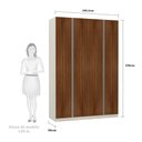 Ver imagem 3 de Guarda-roupa Solteiro Luciane 4 Portas 3 Gavetas Prime Plus 160 Cm
