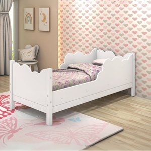 Cama Infantil Cristal Juvenil Conforto Segurança Design Unissex:branco