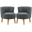 Ver imagem 1 de Jogo 2 Poltronas Estofada para Recepção Clinica Moderna Tecido Boucle Macia Pés de Madeira