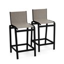 Ver imagem 1 de Kit 2 Banquetas Altas Bancada Alumínio Preto Tela Mocca