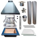 Ver imagem 1 de Kit Churrasqueira Coifa Inox Gourmet Espetos Braseiro 45x30