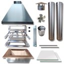 Ver imagem 1 de Kit Churrasqueira Coifa Inox Gourmet  Espetos Braseiro 45x30